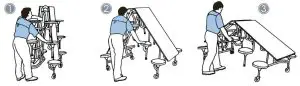 SPACERIGHT Folding Table Operating - Opening The Folding Table