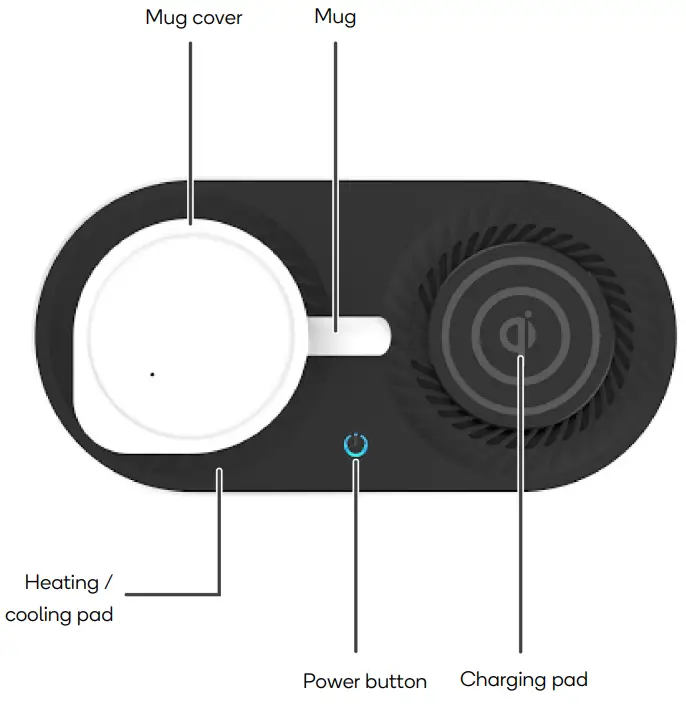 kogan KAPCADPTCWA 2 in 1 Mug Warmer and Cooler with Wireless Charger - OVERVIEW