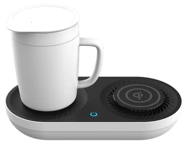 kogan KAPCADPTCWA 2-in-1 Mug Warmer and Cooler with Wireless Charger