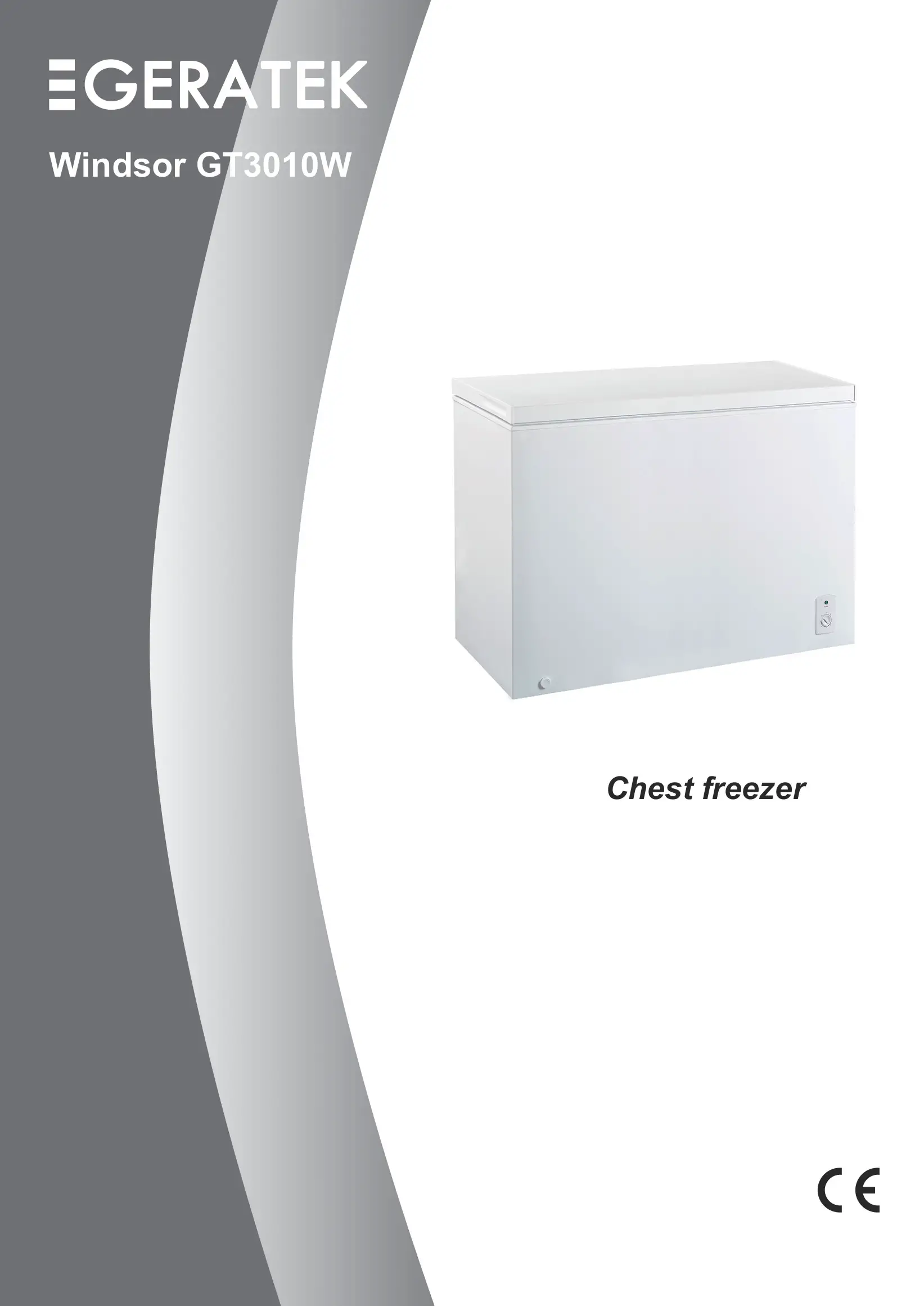 GERATEK Windsor GT3010W Chest Freezer Instruction Manual