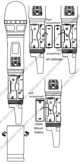 MIPRO ACT 800H Digital Handheld Wireless Microphone - Battery Insertion