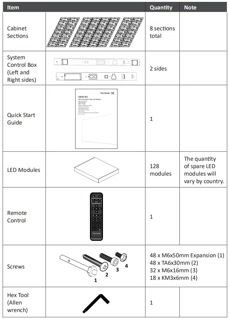 ViewSonic LD216 251 All In One Direct View LED Display - fig 1