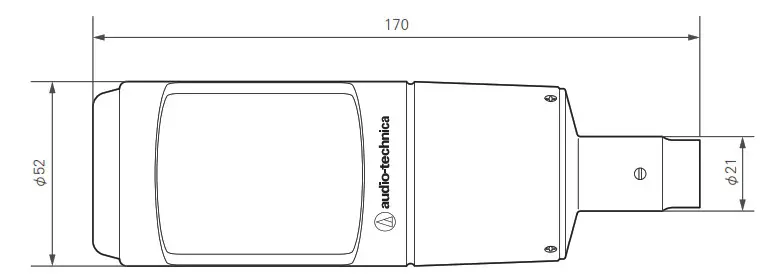 audio technica AT2035 Cardioid Condenser Microphone - Dimensions