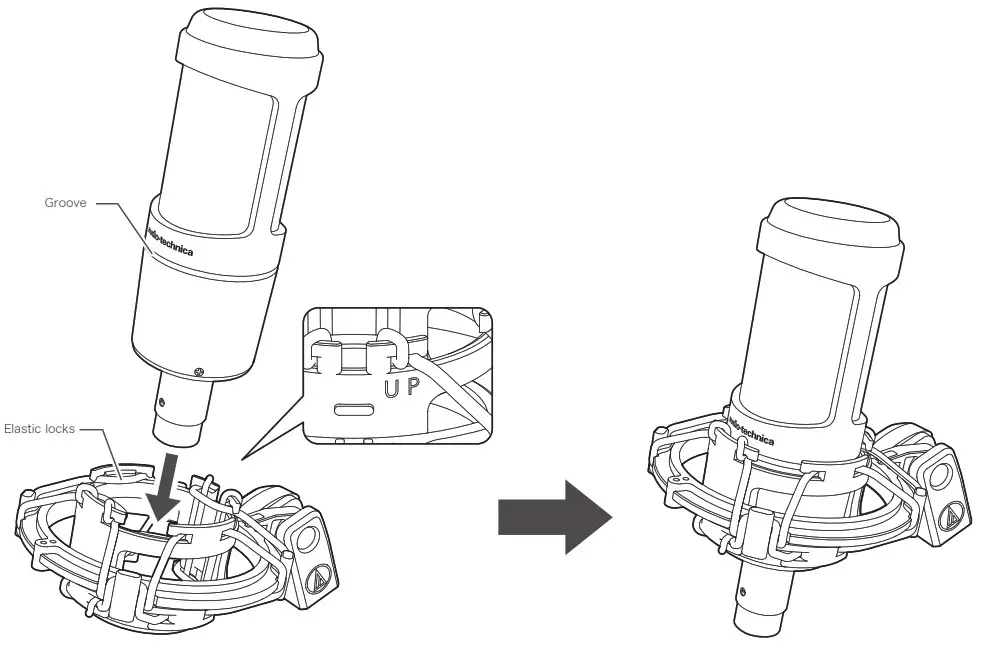 audio technica AT2035 Cardioid Condenser Microphone - mount shock the use to H