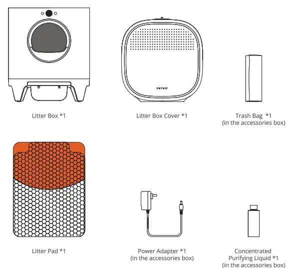 PETKIT P9901 Air Magicube Smart Odor Eliminator - packing list