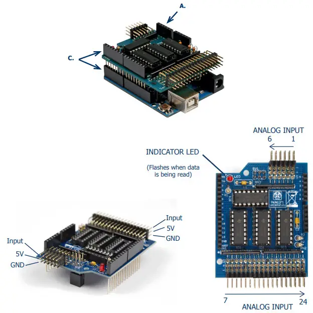 velleman Analog Input Extension Shield - . Connecting the KA12