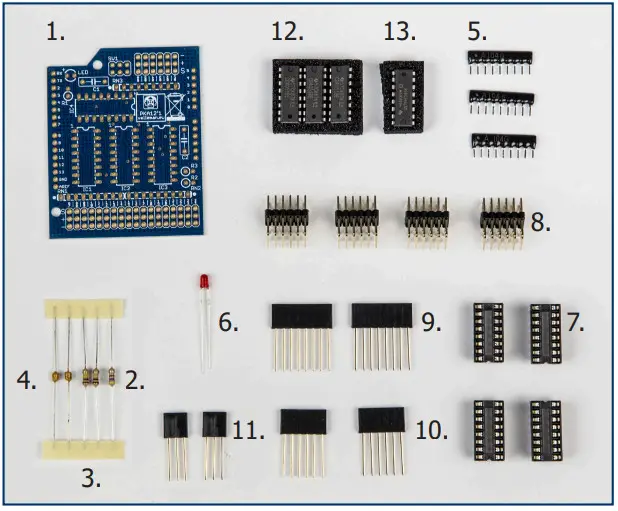velleman Analog Input Extension Shield - What’s in the box