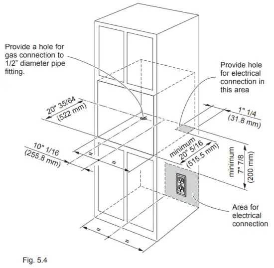 Empara EMPV 24WO08 Built In Gas Oven - Gas line 1