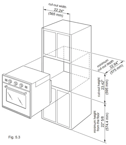 Empara EMPV 24WO08 Built In Gas Oven - Gas line