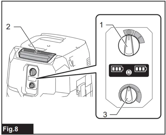 Adjusting suction power