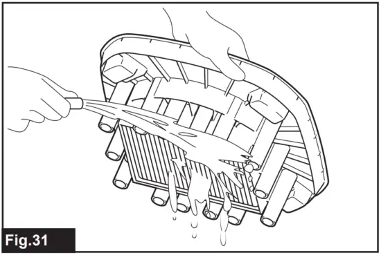 Cleaning of powder filter