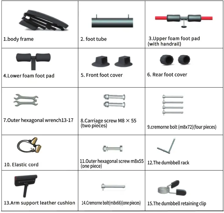 COSTWAY FH10014 Weight Bench - The Installation Diagram Step 1