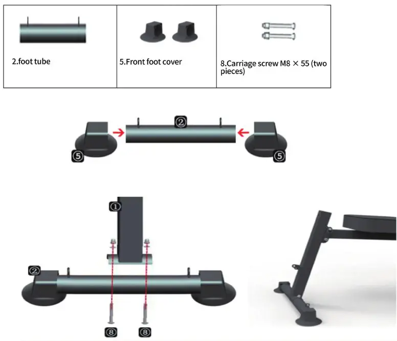 COSTWAY FH10014 Weight Bench - The Installation Diagram Step 3