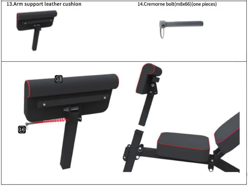 COSTWAY FH10014 Weight Bench - The Installation Diagram Step 5
