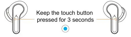 i13 True Wireless Stereo Earphones - Powering ON - Method 2