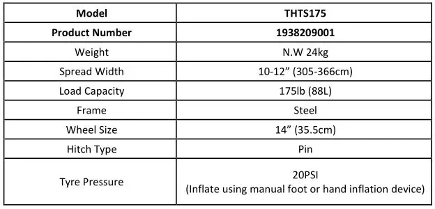 Handy Towed Spreader - SPECIFICATIONS