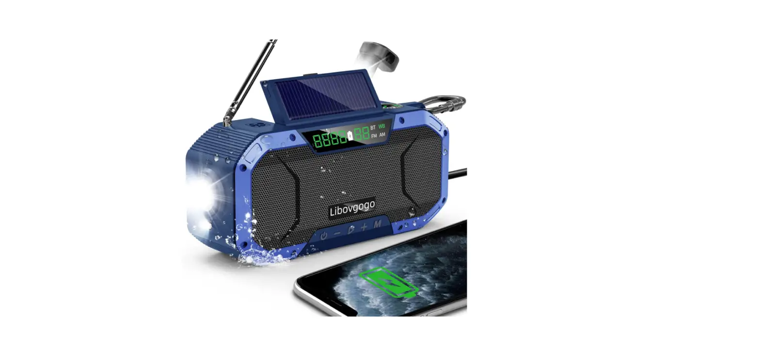 Emergency Radio Waterproof Bluetooth Speaker,portable Digital Am Fm Radio With Flashlight-complete Features/instruction Guide