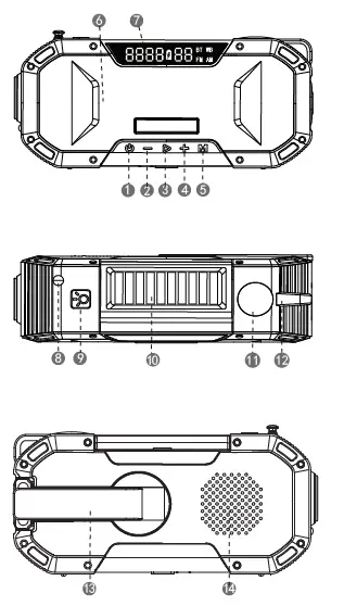 Emergency0-Radio-Waterproof-Bluetooth-Speaker-Portable-Digital-AM-FM-Radio-with-Flashlight-fig-1