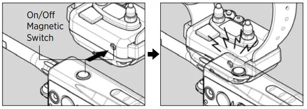 dogtra 3500NCP Super X Series Remote Controlled Dog Training Collars Owner’s Manual - Receiver ON OFF Magnetic Red Dot