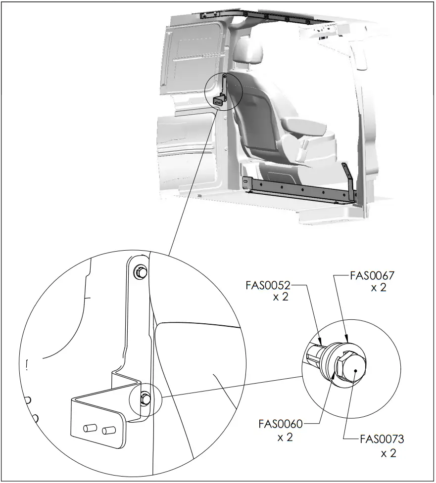 ADRIAN STEEL PARMM 70 Lbs Mercedes Metris Partition Step 04