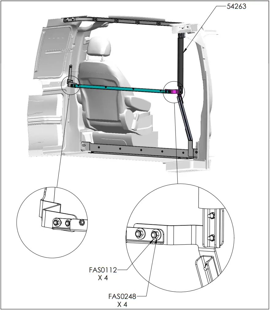 ADRIAN STEEL PARMM 70 Lbs Mercedes Metris Partition Step 06