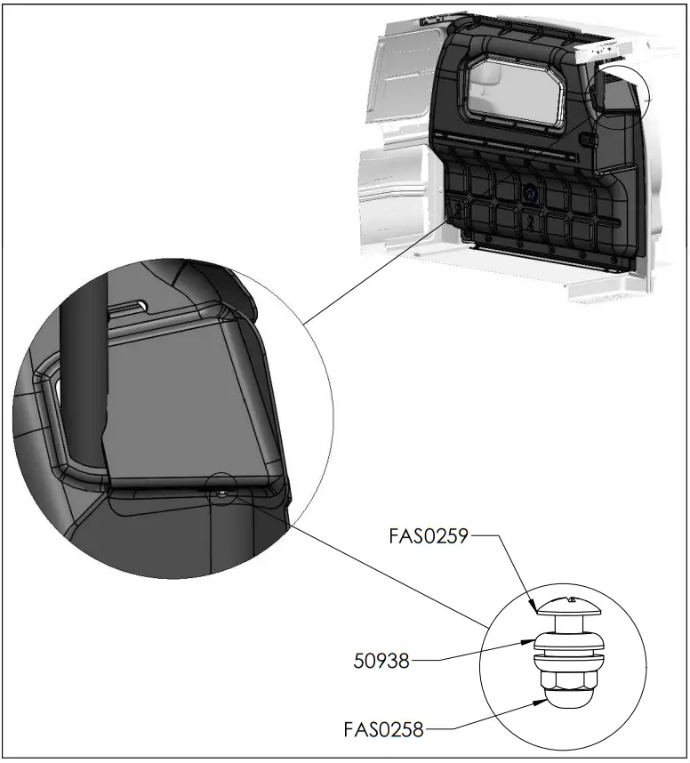 ADRIAN STEEL PARMM 70 Lbs Mercedes Metris Partition Step 12