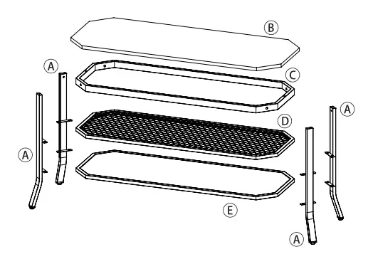 Costway HV10178CF 3-Tier TV Stand fig 1