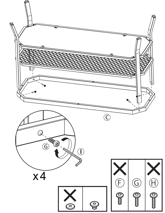 Costway HV10178CF 3-Tier TV Stand fig 6
