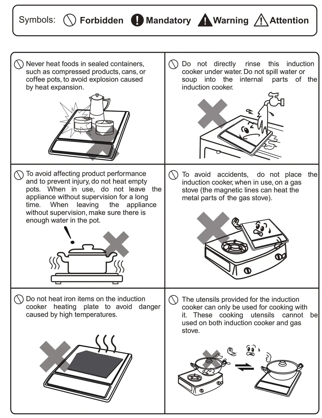 Midea SKY1914 Induction Cooker - SAFETY INSTRUCTIONS
