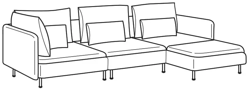IKEA 993 058 27 SÖDERHAMN 4 Seat Sofa - cover