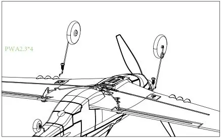 SONIKRC WWII Warbird Series User Manual - Plug the Landing gears into the fuselage as shown above