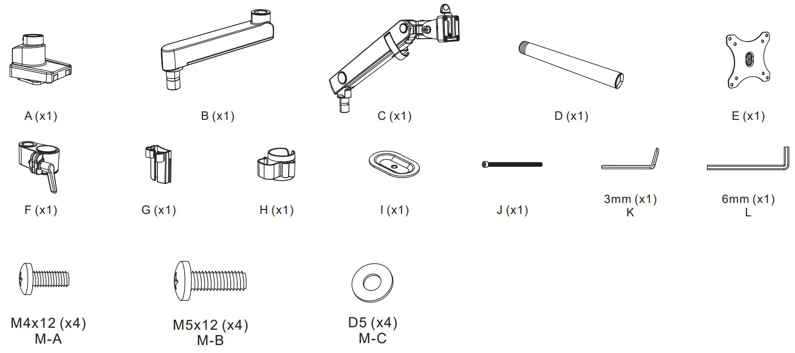 stell SOS 2012 Single Monitor Holder - parts