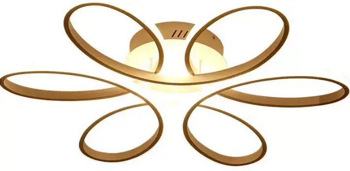 UMEILUCE-779139850540 23.2-Inch-Modern-LED-Semi-Flush-Mount-Aluminum-Flower-Shape-Black-Finishing for-Living-Dining-Room-Bedroom-Remote-Dimming-PRODUCT-IMG