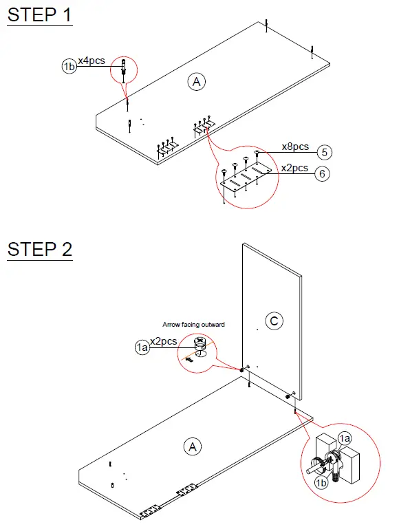 Furinno 21340 L-Shape Stainless Steel Computer Desk 3