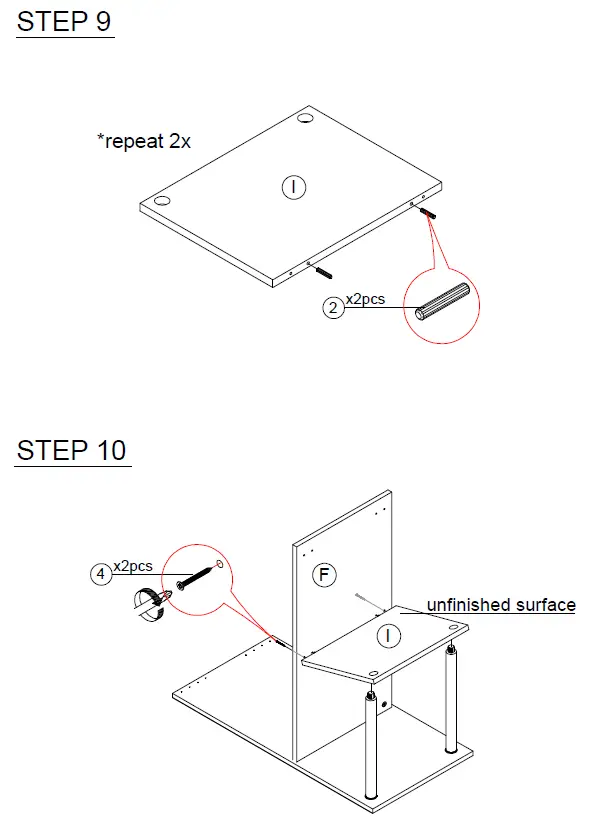 Furinno 21340 L-Shape Stainless Steel Computer Desk 7