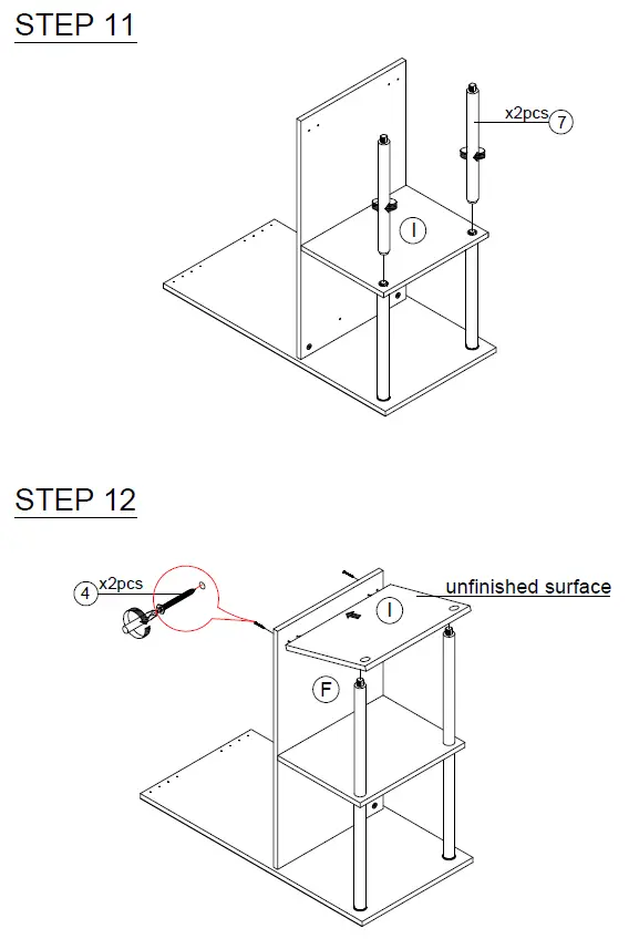 Furinno 21340 L-Shape Stainless Steel Computer Desk 8