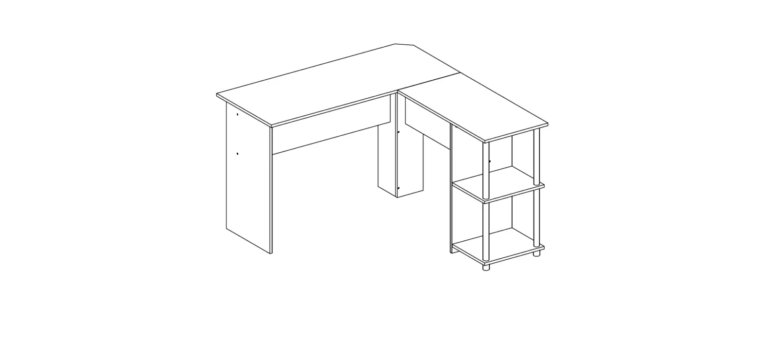Furinno 21340 L-shape Stainless Steel Computer Desk Instruction Manual