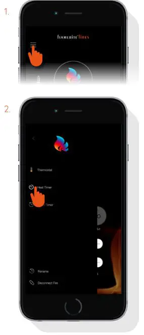 Fire eControl App - Setting timed heat 1