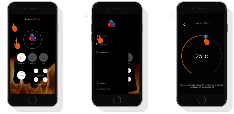 Fire eControl App - Thermostat button