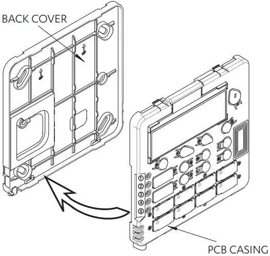 Attach PCB casing to the back cover