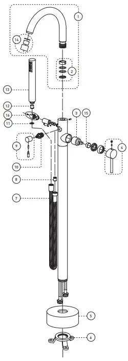 belangerh2o DEL45CBN Floor Mount Bathtub - 3