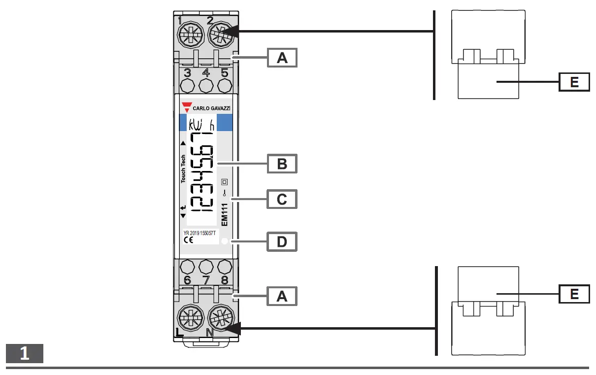 CARLO GAVAZZI EM111 AV5 Energy Management Energy Analyzer 1