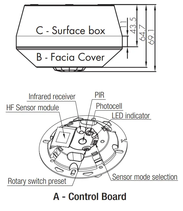HYTRONIK HIM14 Surface Mount Dual Sense Motion Sensor-fig1