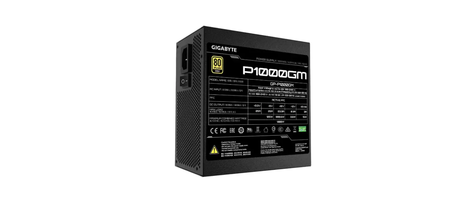 Gigabyte Gp-p1000gm 1000w Atx 12v 80 Plus Gold Certified Fully Modular Power Supply Instruction Manual