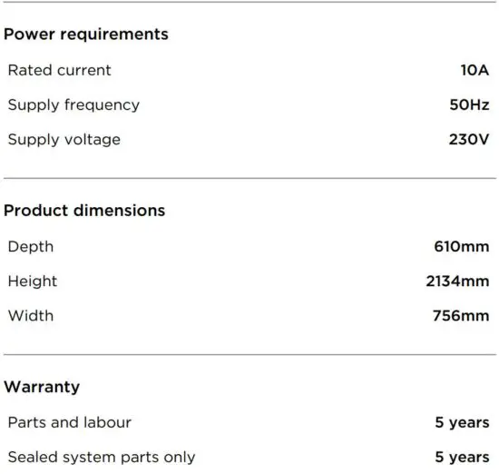 FIG 6 SPECIFICATIONS
