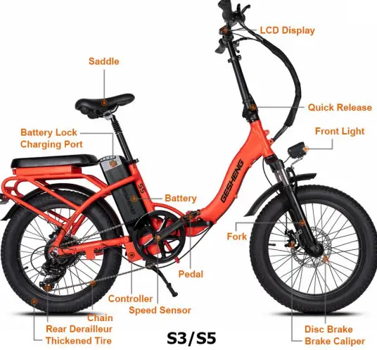 GESHENG S3 Electric Folding Fat Bike-FIG2