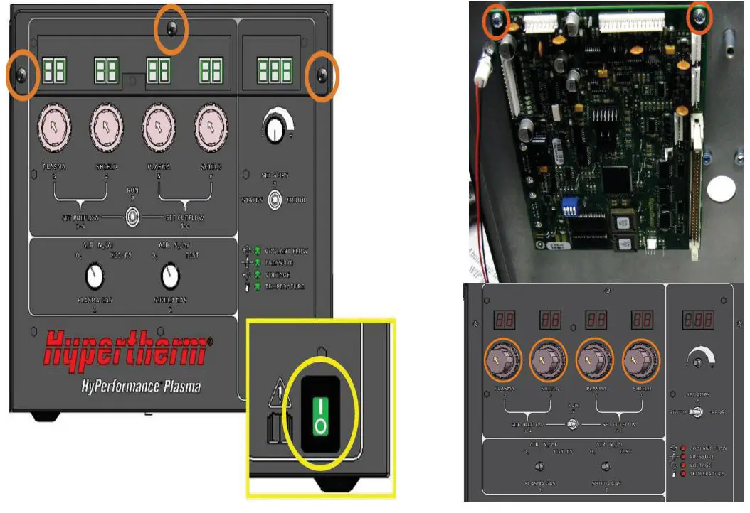 Hypertherm HPR Auto Manual Gas Console - Discard the screws into the mixed metal recycling stream. Discard the knobs into the plastic recycling stream.