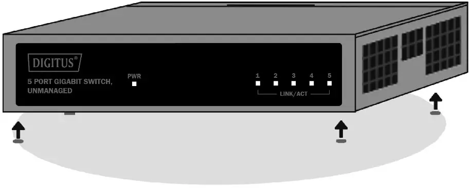 DIGITUS 5 Port Gigabit Switch DN-80202 -Desktop Installation