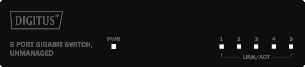 DIGITUS 5 Port Gigabit Switch DN-80202 - Front Panel
