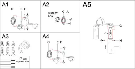 ZEVNI A04767W2 Conny 12.5-in 2-Light Black -03
